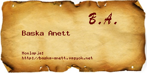 Baska Anett névjegykártya