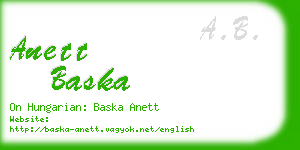 anett baska business card